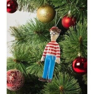 RUZ Where's Waldo Novelty Christmas Tree Decoupage Plastic Ornament 4.5"